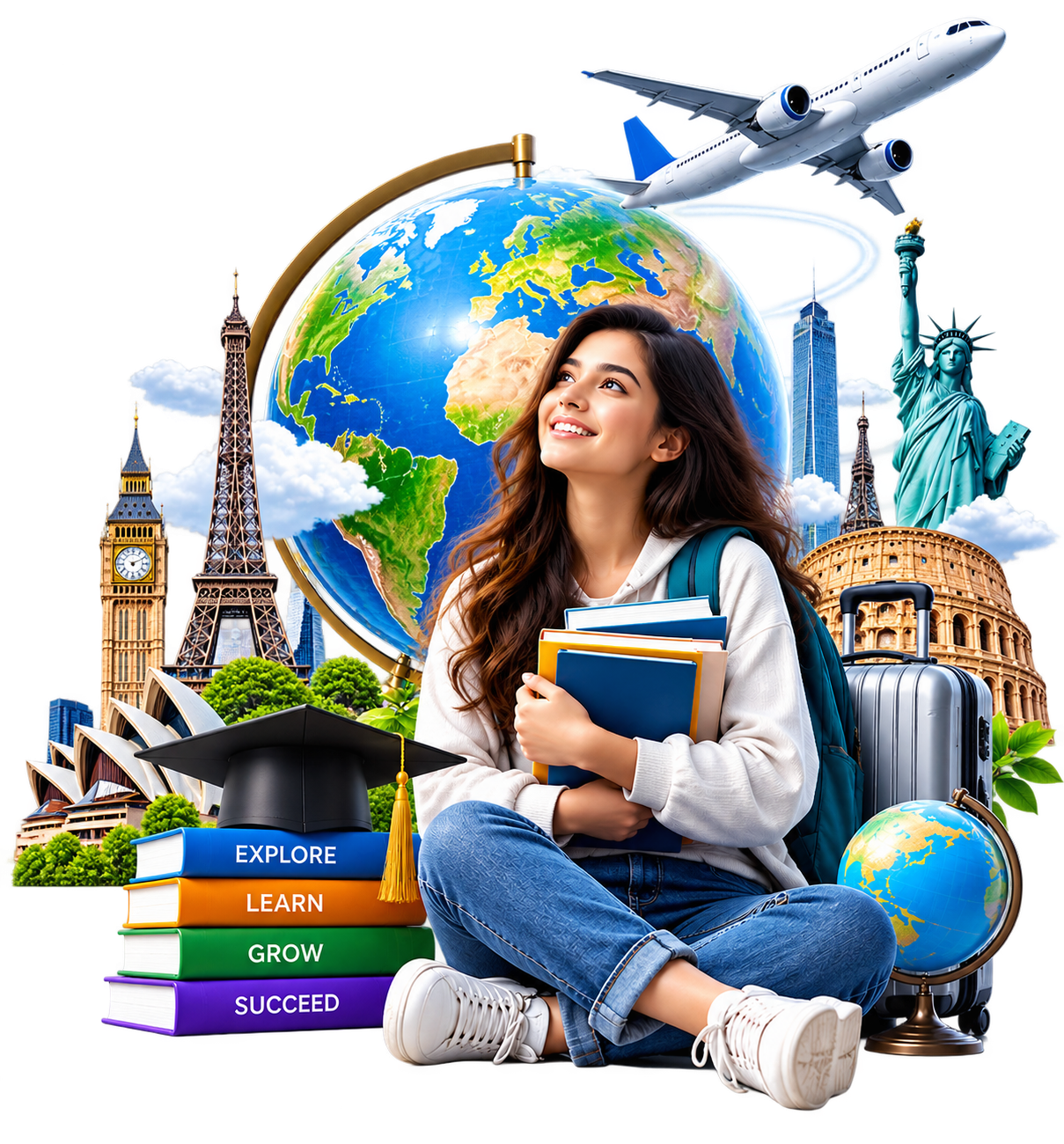 Student preparing to study abroad