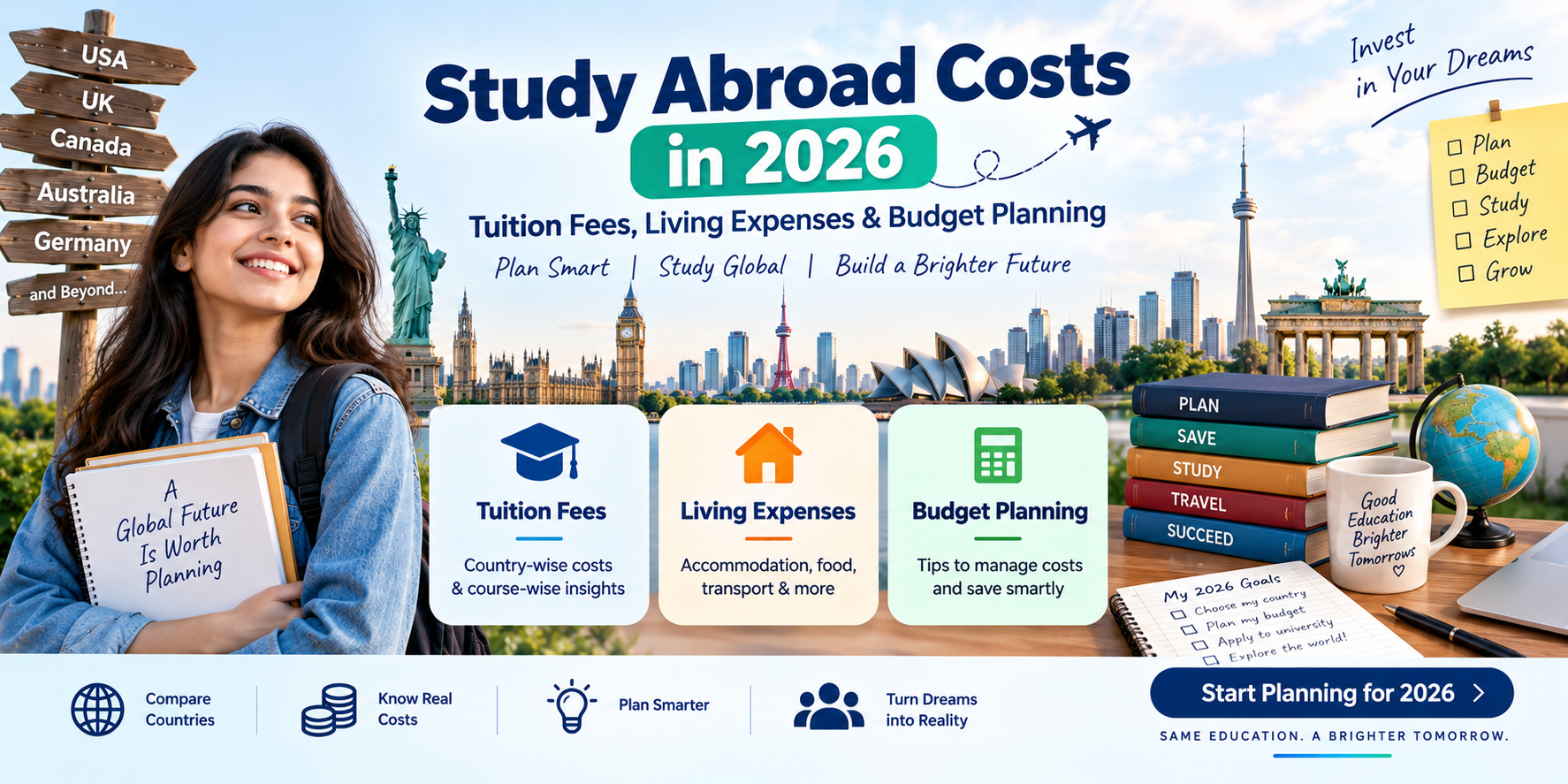 Study Abroad Costs in 2026: Tuition Fees, Living Expenses & Budget Planning