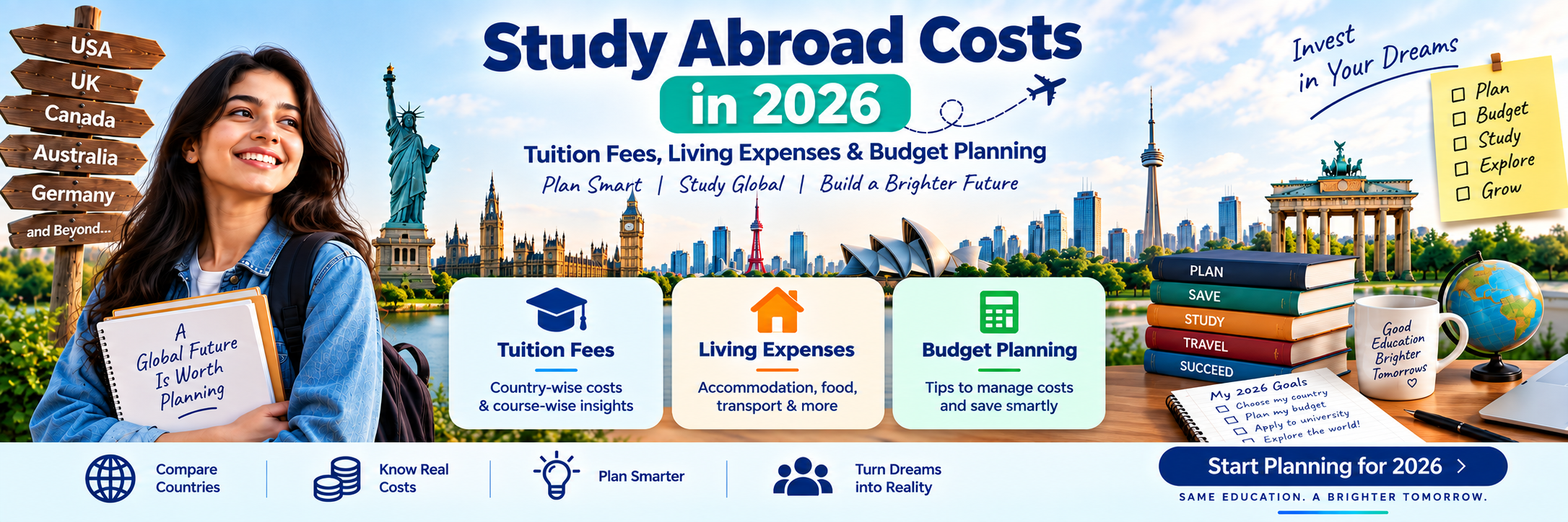 Study Abroad Costs in 2026: Tuition Fees, Living Expenses & Budget Planning